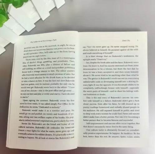 The Subtle Art of Not Giving A CAO/Reshape Happiness/How To Live As You Want By Mark Manson Self Management Stress Relief Book