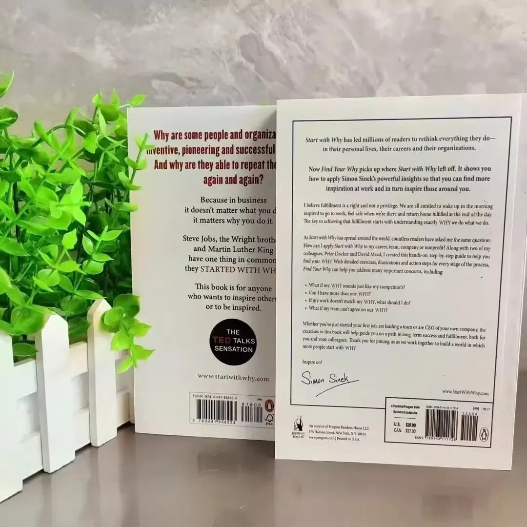 Find Your Why & Start with Why By Simon Sinek Motivational Management & Leadership Business English Novel Books Paperback